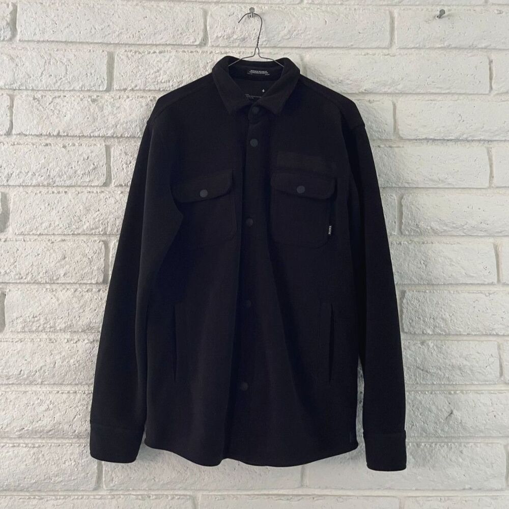 Tavik Shirt Jacket Flannel Black Mens Medium, Beach Culture